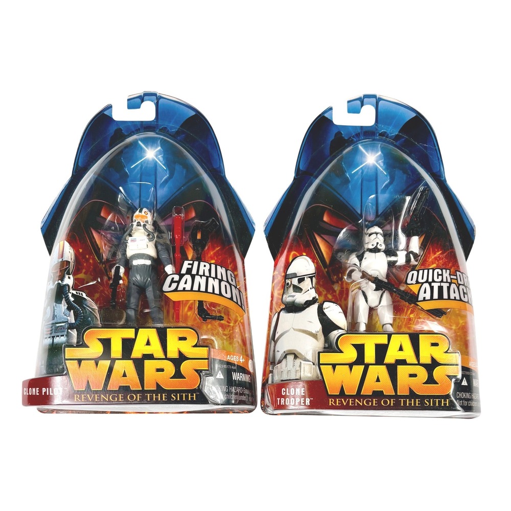 CLONE PILOT & CLONE TROOPER Star Wars Revenge of the Sith Action Figures